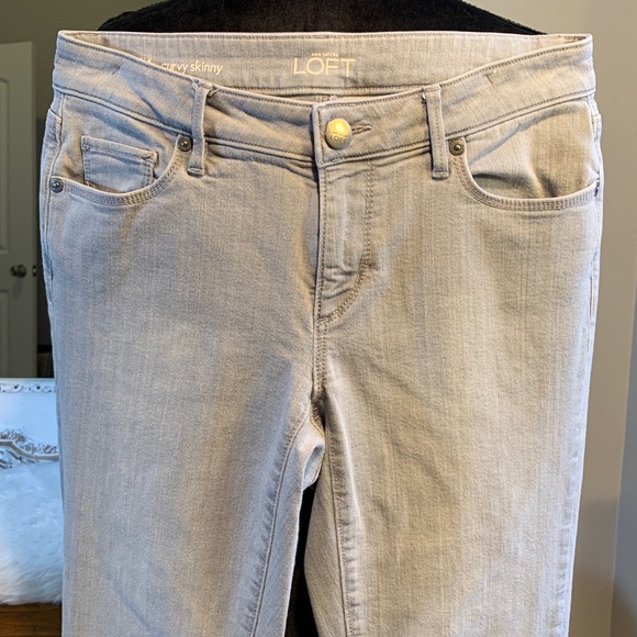 Loft Curvy Skinny Light Grey Jeans Size 4 - Picture 3 of 7